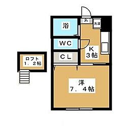 ティアラハウス鶴ヶ谷 1Kの間取図画像