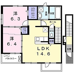 ルチル VII 2LDKの間取図画像