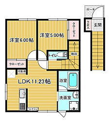 グランデアン 2LDKの間取図画像