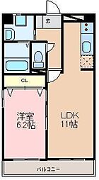 パンダビル 1LDKの間取図画像
