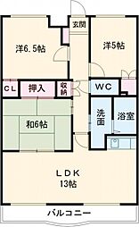 サンアベニュー2 3LDKの間取図画像