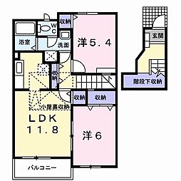 エミナール 2LDKの間取図画像