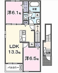 グラース・ソレイユ 2LDKの間取図画像
