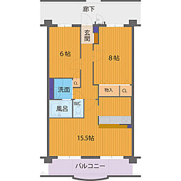 マルシアン 2LDKの間取図画像