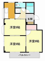 サンコーポかぶらき 3Kの間取図画像