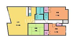 フィールドサン 3LDKの間取図画像