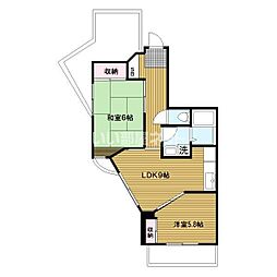 シェ・ノートフ桑原台 2LDKの間取図画像