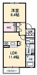 Dream25 1LDKの間取図画像