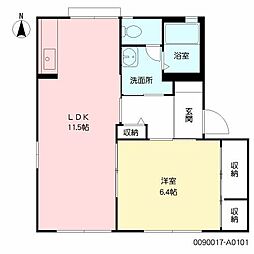 ヴィレッジS・SA 1LDKの間取図画像