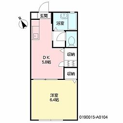 メゾンヴィラ 1DKの間取図画像