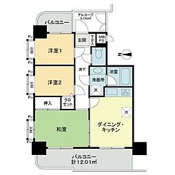 ライオンズマンション海老名第3 3DKの間取図画像