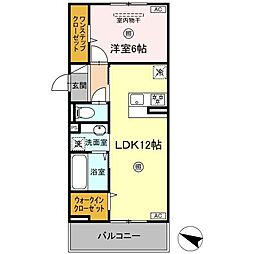TORISIA古閑 1LDKの間取図画像