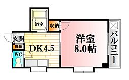 岡田ビル 1Kの間取図画像