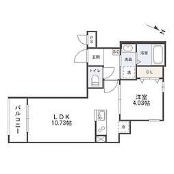 Cherim片野EASTII(仮称) 1LDKの間取図画像