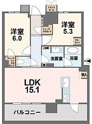 ブリリアタワー前橋 2LDKの間取図画像