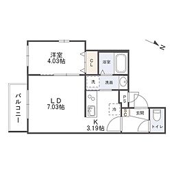 Cherim片野EASTII(仮称) 1LDKの間取図画像