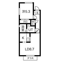 グレース3B 1LDKの間取図画像