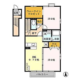 ボルドール4 2DKの間取図画像