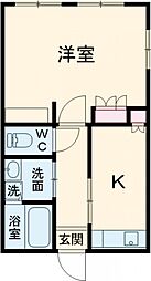 ハイタウンすみれ 1DKの間取図画像