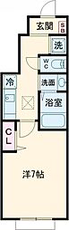 ツインリーフ 1Kの間取図画像