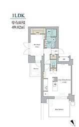 江東区深川2丁目マンション 1LDKの間取図画像
