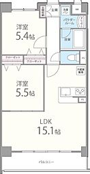 ラディスター 2LDKの間取図画像