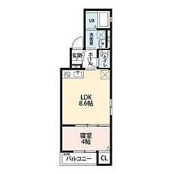 アムールシトラス 1LDKの間取図画像