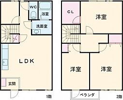 スウェーデンレーゲンヒットA 3LDKの間取図画像
