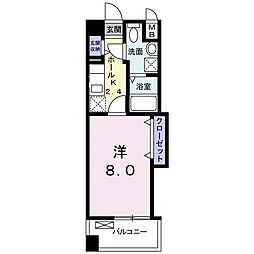 ラ・メゾン諒 1Kの間取図画像