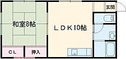 メゾンウエストタウン 1LDKの間取図画像