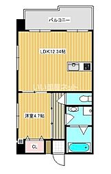 ボーダーサイド上原 1LDKの間取図画像