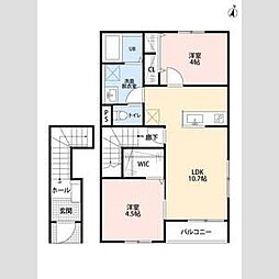 リーブルファイン三郷半田II 2LDKの間取図画像