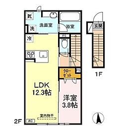 レジデンス翠 1LDKの間取図画像