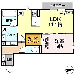 エクレール 1LDKの間取図画像