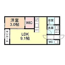 GrandCiel 1LDKの間取図画像