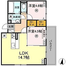 D-ROOM 369 2LDKの間取図画像