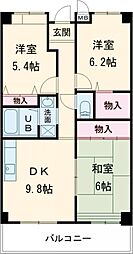 ヴィラージュ今津 3LDKの間取図画像