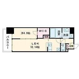 Alivis桜川 1LDKの間取図画像