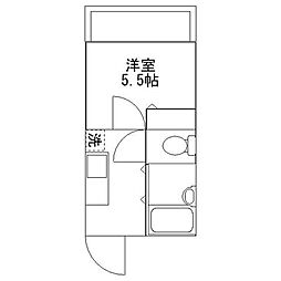 タミーハイツ 1Kの間取図画像
