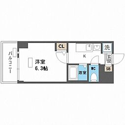 プレサンス天満ステーションフロント ワンルームの間取図画像