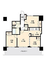 リボンシティコミュニティー 3LDKの間取図画像