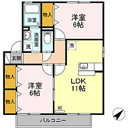 レスパスA 2LDKの間取図画像
