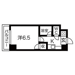 アベニュー神宮 1Kの間取図画像