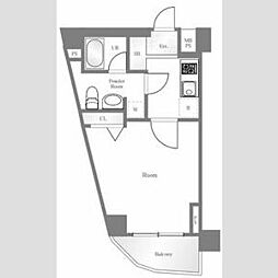 クレアシオン浅草2 1Kの間取図画像
