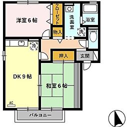 アヴニール幸A 2DKの間取図画像