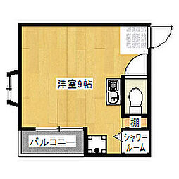 フリーディオ城垣 ワンルームの間取図画像