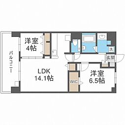 ポラリス松ケ枝 2LDKの間取図画像