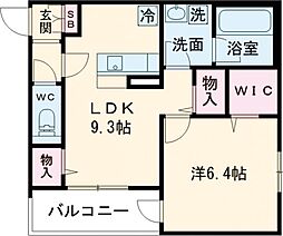 堺市堺区北三国ヶ丘町8丁アパート 1LDKの間取図画像