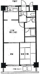 朝日パリオ東青梅 2LDKの間取図画像