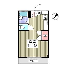 フェリオ毛呂山 ワンルームの間取図画像